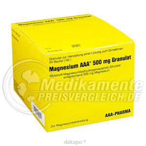 MAGNESIUM AAA 500 mg Granulat Preisvergleich