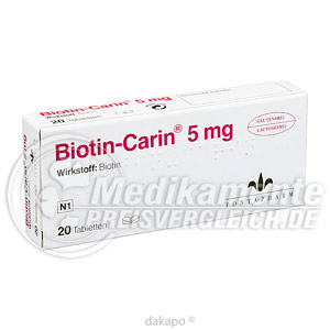 BIOTIN CARIN 5 mg lactose glutenfrei Tabl.