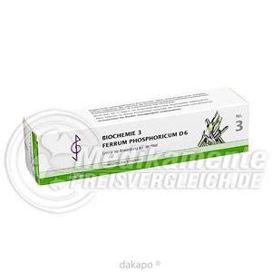 BIOCHEMIE  3 Ferrum phosphoricum D 6 Creme Sch��ler Salze BOMBASTUS
