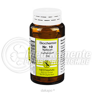 BIOCHEMIE  10 Natrium sulfuricum D 6 Tabl. Sch��ler Salze Nestmann Sch��ler Sal