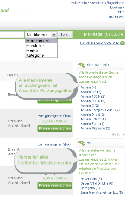 Abbildung Produktseite im Shop des Anbieters