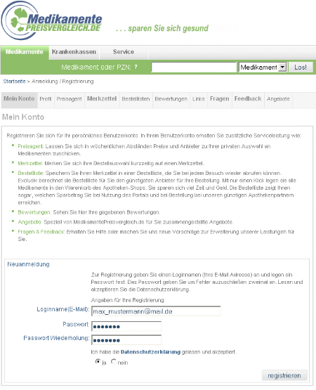 Registrierung