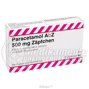 PARACETAMOL AbZ 500 mg Zaepfchen Preisvergleich