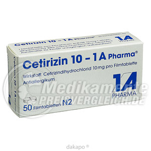 Cetirizin 10 1a Pharma Preisvergleich